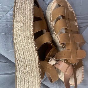 Brown Espadrille Platform Sandals
